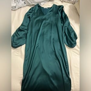 Emerald Green Satin Sleeve dress